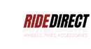 Ride Direct logo with text 'Powersports Wheels, Tires, Accessories' on a white background